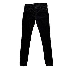 Adriano Goldschmied Black Velvet Skinny Jeans Womens 28 Party Whimsigoth Glam